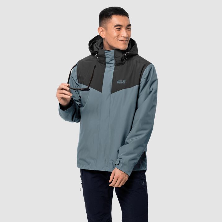 Jack Wolfskin Mens Arland 3in1 Jacket Grey 971560RSI